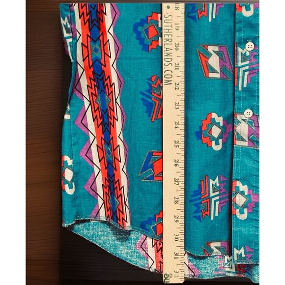 VTG Wrangler Brushpopper Shirt 16.5 *READ 34, X-Long Tails Aztec Southwest - Picture 5 of 14